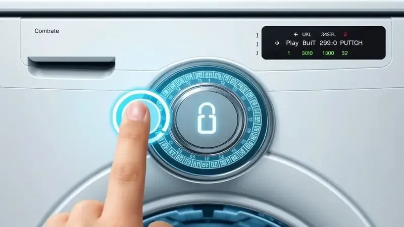 Ilustração do painel de controle com botão de trava de segurança sendo desativado
