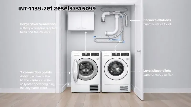 Ilustração de dicas de instalação para lava e seca em apartamentos pequenos
