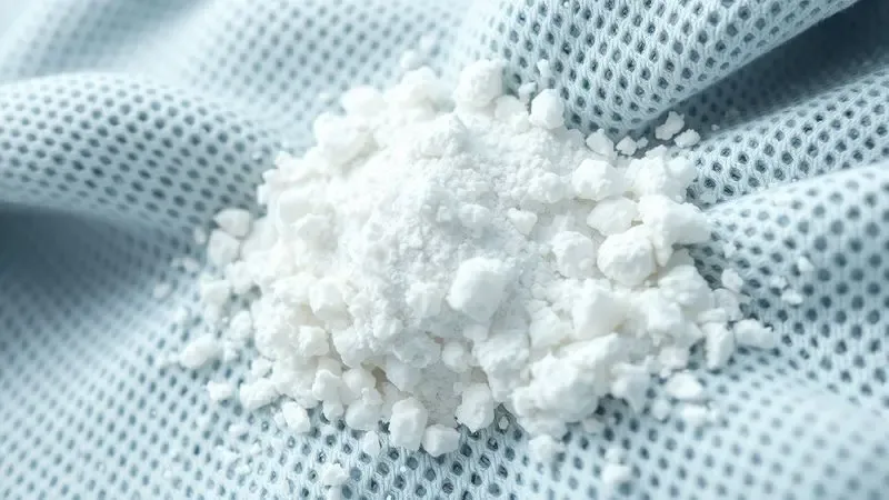 Ilustração 3D mostrando resíduos de produtos acumulados nas fibras do tecido