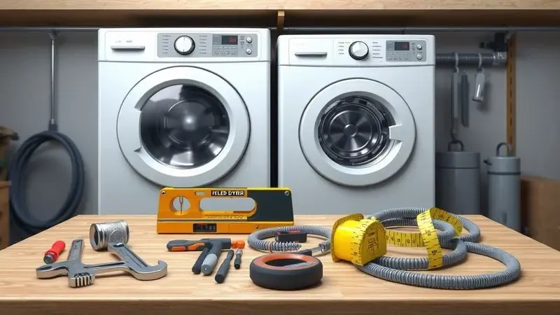 Ferramentas e equipamentos necessários para instalação de máquina de lavar e secar