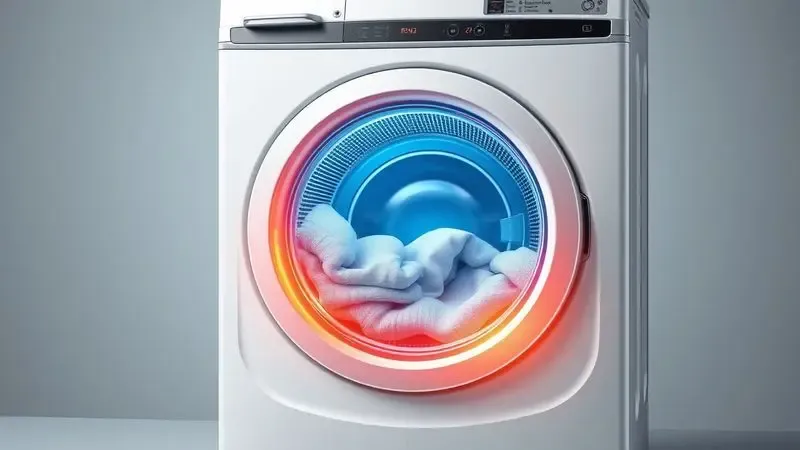 Ilustração conceitual do processo de resfriamento protegendo roupas dentro da lava e seca