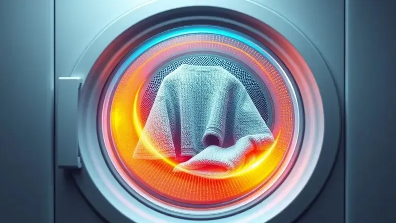 Cena conceitual 3D do processo de secagem com diferentes temperaturas e proteção de tecidos