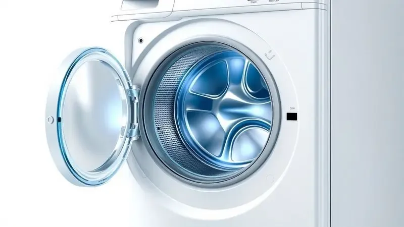 Diagrama ilustrativo do mecanismo de segurança da porta de máquina de lavar mostrando travas internas