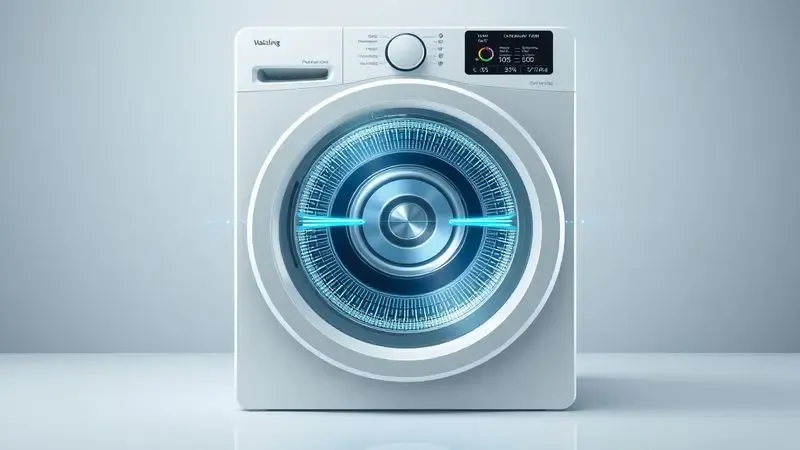 Ilustração conceitual do modo de calibração de máquinas de lavar Samsung explicando sua importância para balanceamento