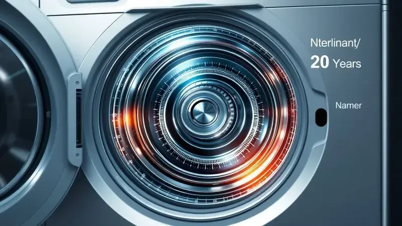 Ilustração de motor de máquina de lavar com ênfase em durabilidade e componentes de precisão